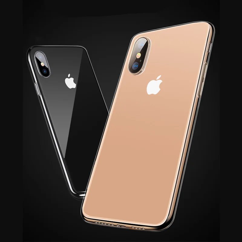 Прозрачный силиконовый чехол USLION для iPhone 7 Plus 8 XS MAX XR X прозрачные мягкие чехлы из