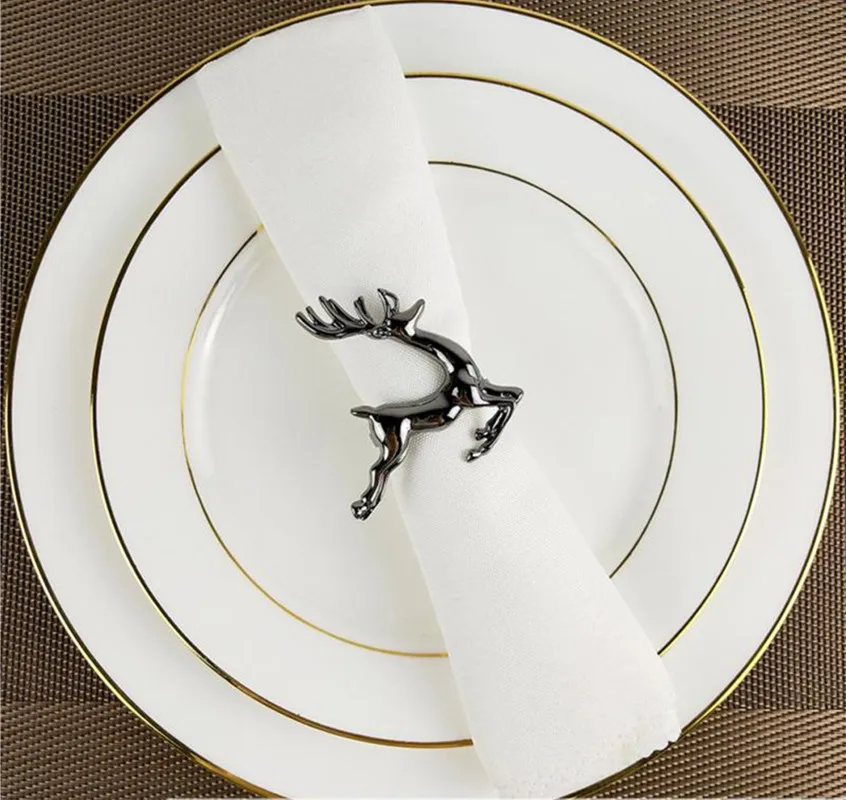 Environmentally friendly zinc alloy deer napkin circle cross-border explosion models free sample ring Christmas mouth | Дом и сад
