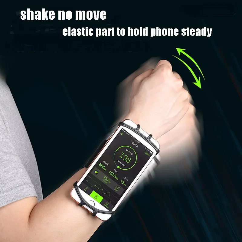 

VNSTRIP Universal Running Armband Elastic Silicon Wrist band for phone holder 4.5 to 6.5 inch 360 degree Rotating for Samsung