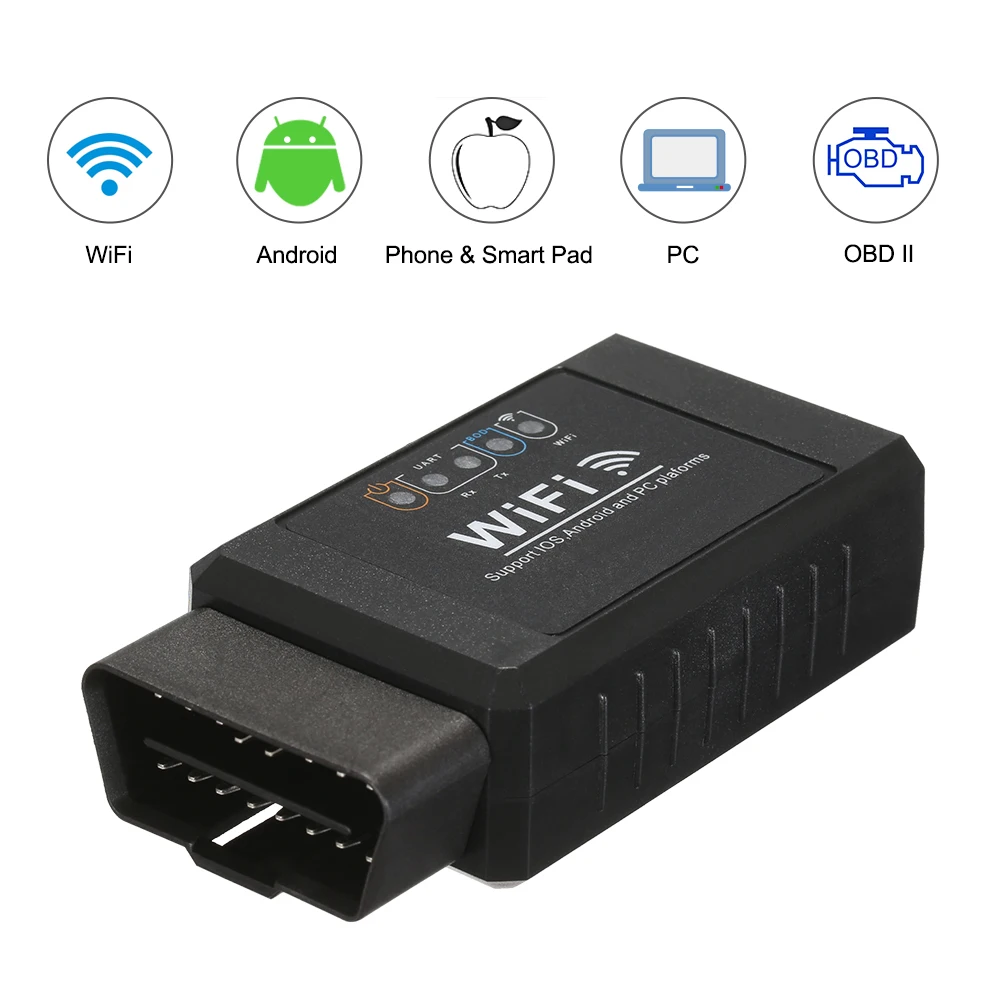 Диагностический сканер obd2 KKMOON OBDII с Wi Fi подключением для IOS Android