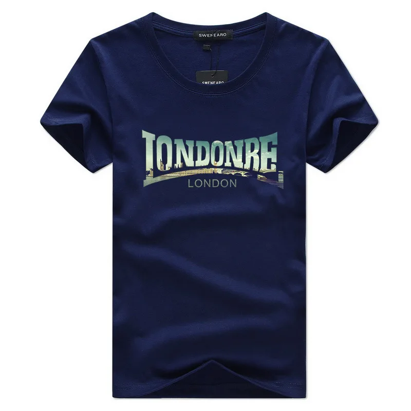 S-5XL простая Мужская футболка с принтом Лондона коротким рукавом и круглым