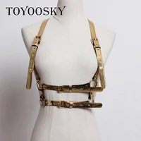 2019 women sexy belt garter gold vest vintage metal pu leather hip hop waist belt harness belts adjustable metal buckle cinturon