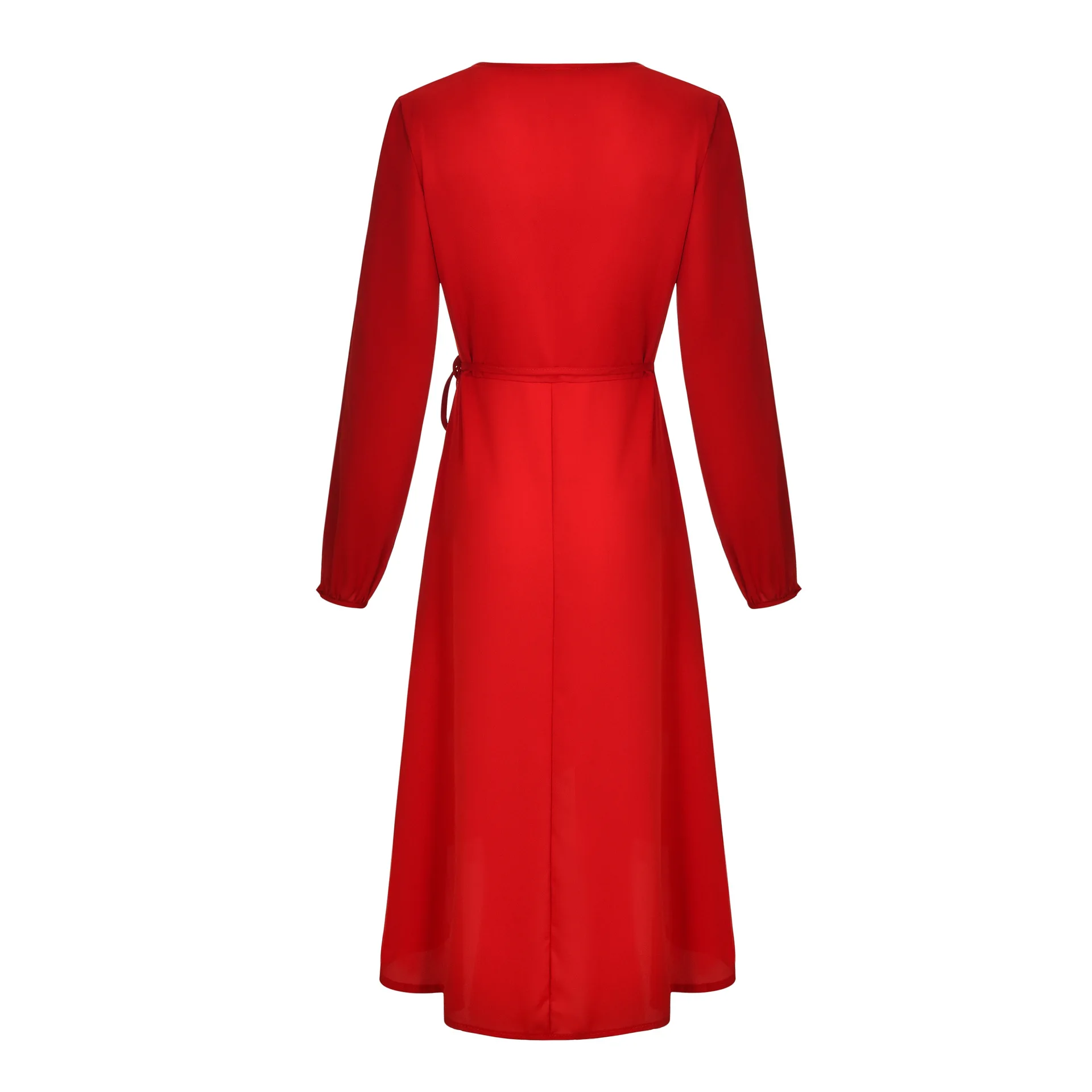 2019 Взрывные модели летнее шифоновое платье с длинными рукавами и v образным