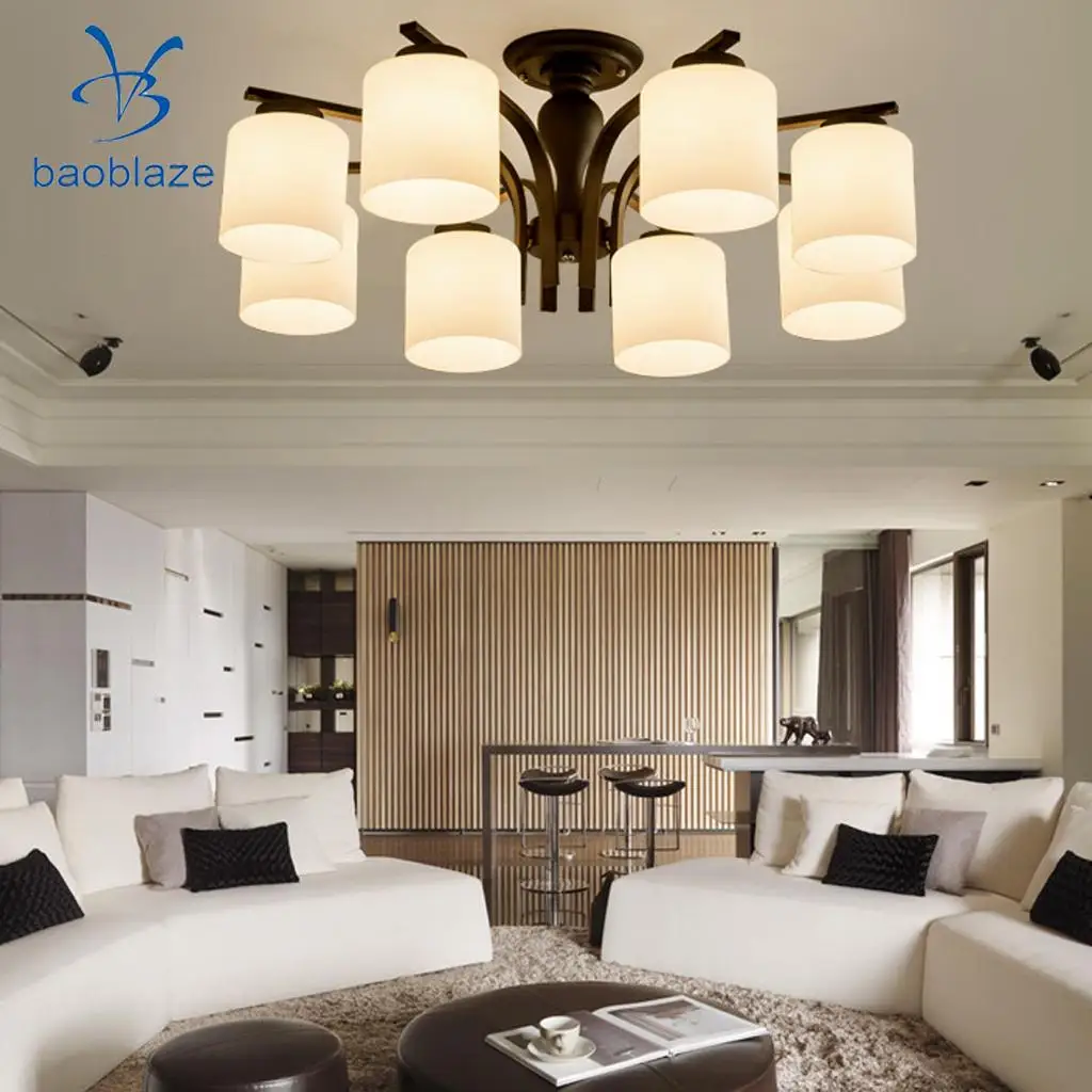 Цилиндрический потолочный светильник стеклянный абажур для коридора кафе