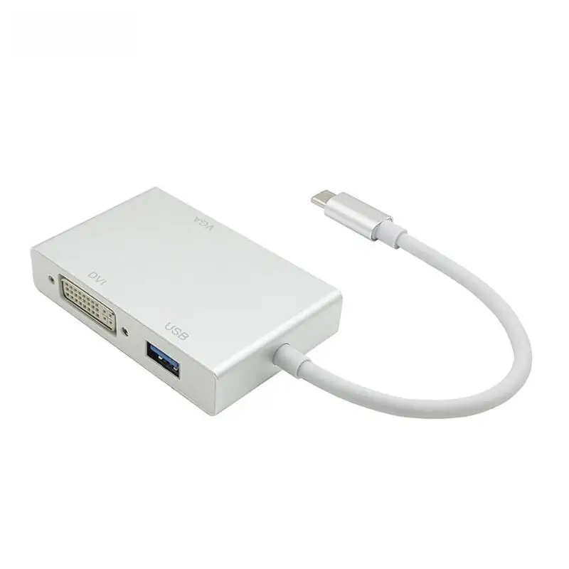 4 в 1 USB 3 C Type к HDMI VGA DVI 0 концентратор адаптер кабель провод для ноутбука Apple