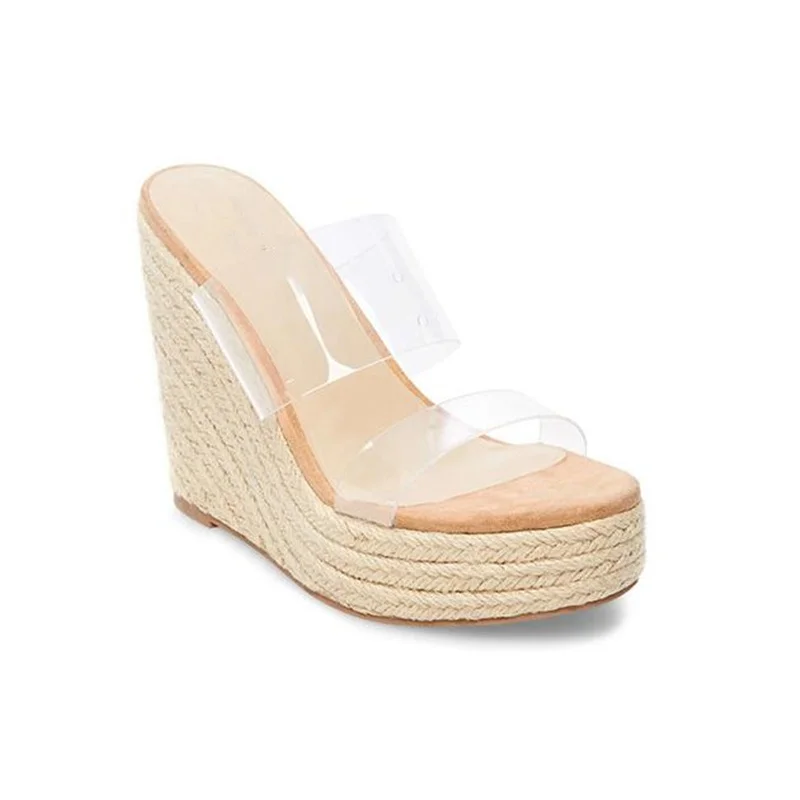 Женские Босоножки на каблуке с открытым носком танкетке|Тапочки| |