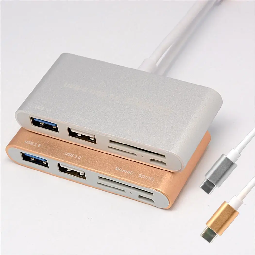 5 в 1 type C OTG USB 11 см/4 33 дюймов plug and play с супер скоростью. Концентратор SD/TF Card Reader Combo