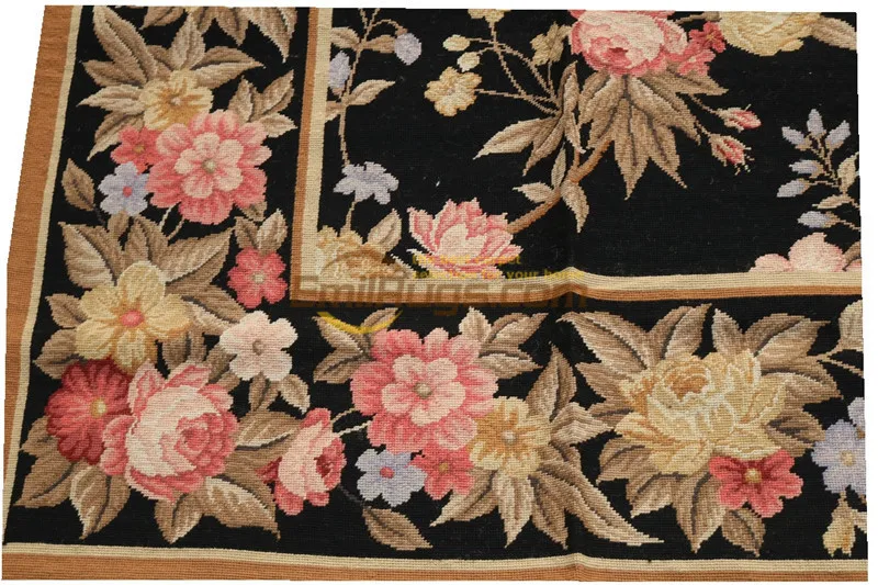 Koop Dikke Dubbele Knoop Vlakte Wollen Hand-Made Ivory Borduren Tapijt Handgemaakte Tapijt Antieke Decor Vierkante Tapijt Antieke