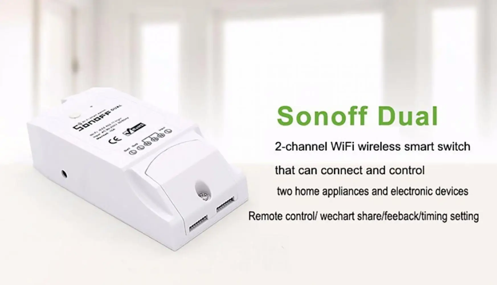 Itead Sonoff двойной контроль 2 банды Wifi выключатель света умный переключатель дом