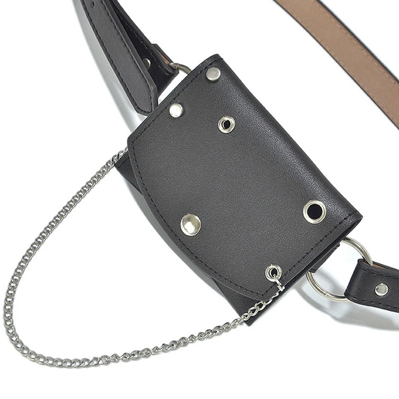 Поясная Сумка мини-ремень с цепочкой в стиле панк поясная сумка повседневная