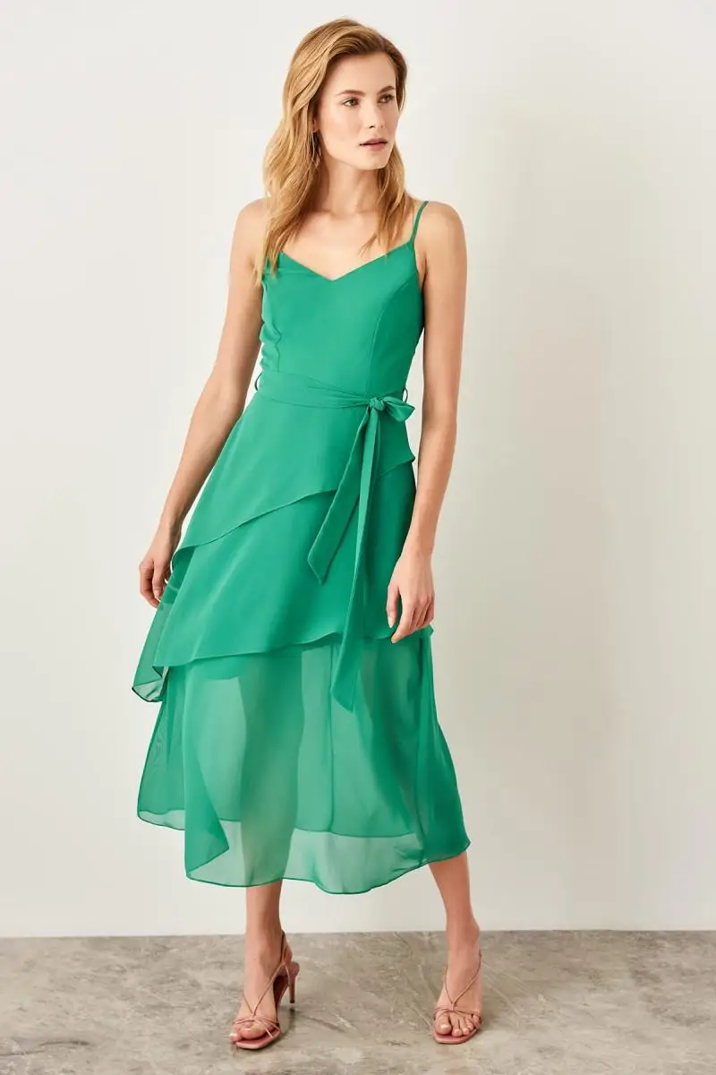 Trendyol Green Flywheel Detail Dress TWOSS19WX0043 | Женская одежда