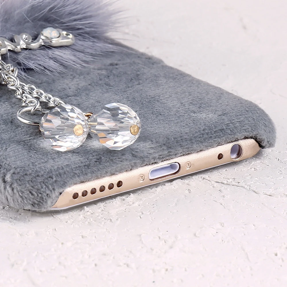 KISSCASE цветок горный хрусталь мех чехол для iPhone 7 8 Роскошный 6 6s плюс блестящий