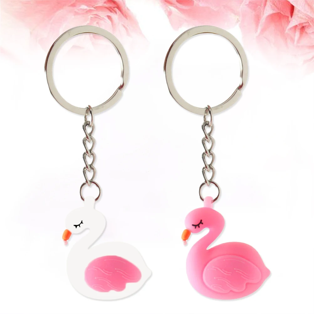 2 шт. брелок модный Фламинго держатель для ключей кольцо изящная Подвеска сумочки