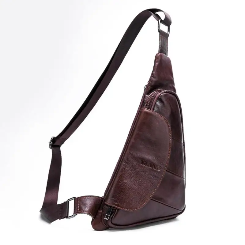 Men Triangle Leather Shoulder Bag Waist Belt Packs High Quality Male Crossbody Fashion Chest Bags Messenger | Багаж и сумки