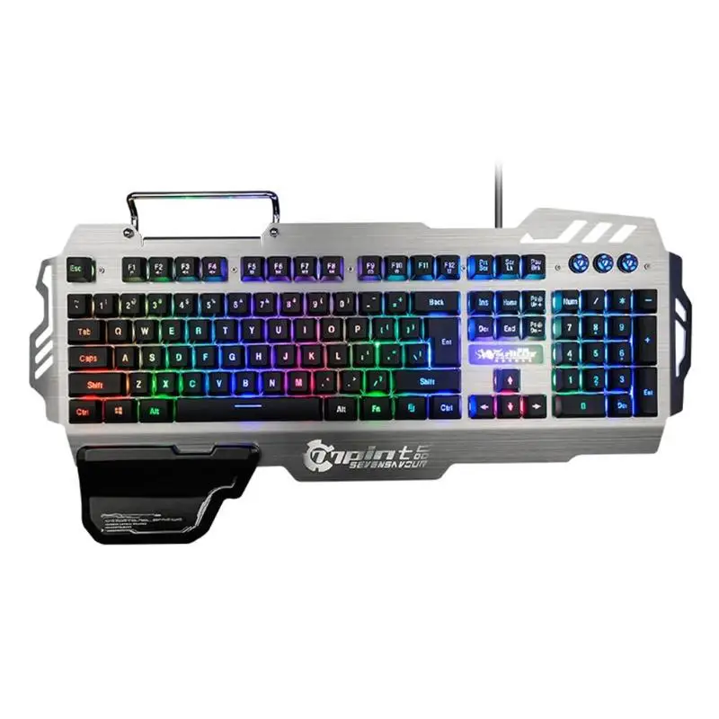 USB Проводная игровая клавиатура RGB светодиодный с подсветкой 104 клавиши