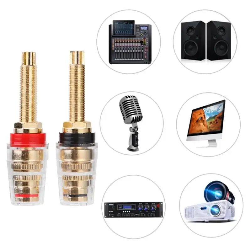 Разъемы для динамиков 2 шт. позолоченные переходники типа банан HIFI Разъем