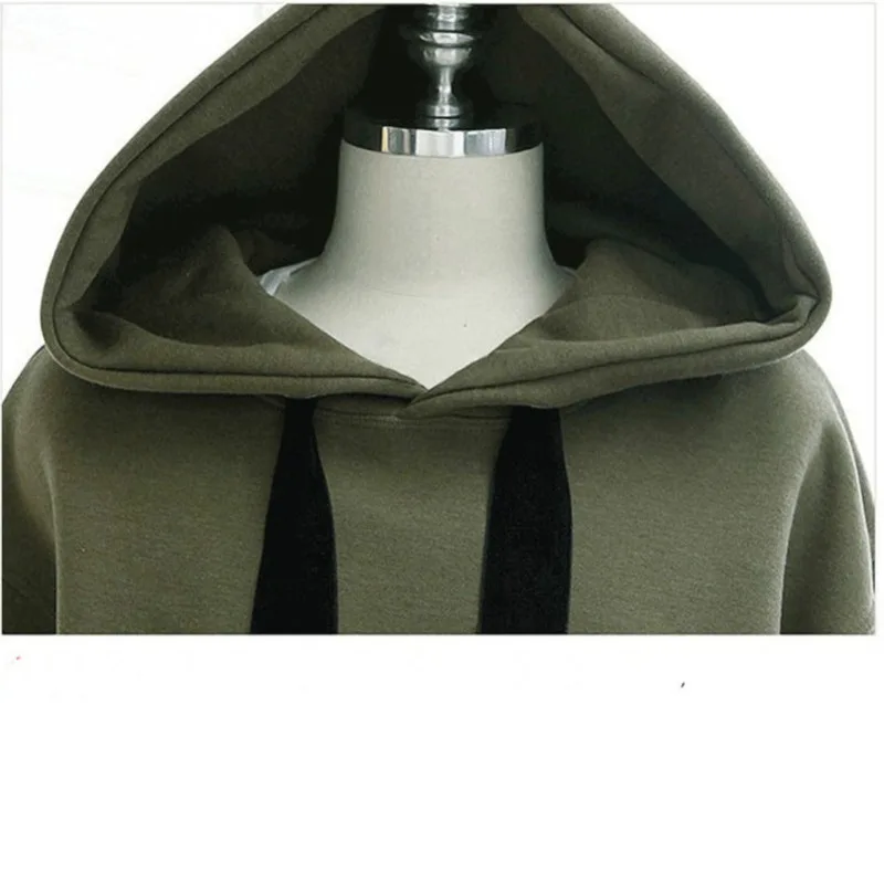 2018 autumn and winter women's hoodie fashion solid color loose women plus velvet long-sleeved sweatshirt | Женская одежда