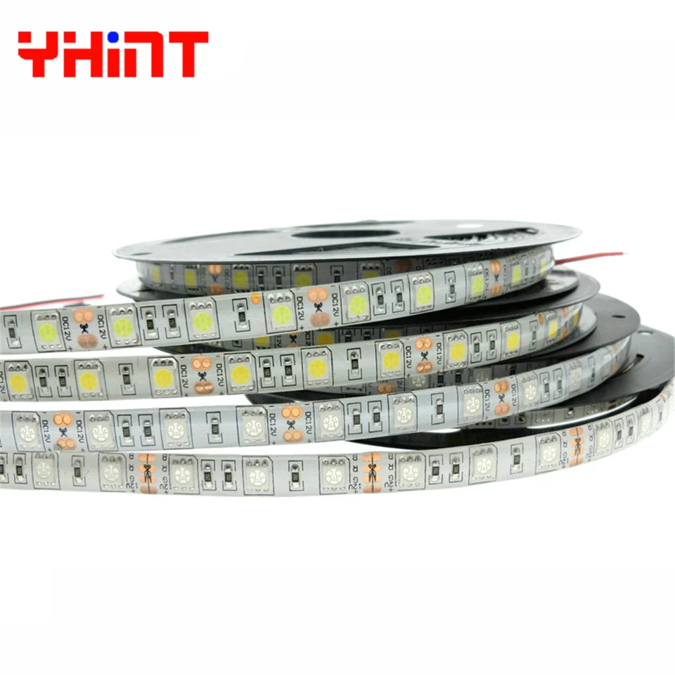 DC 12 В пост. Тока SMD 5050 60 светодиодный/м 5 м 300 светодиодный/лот белый RGB RGBW IP65