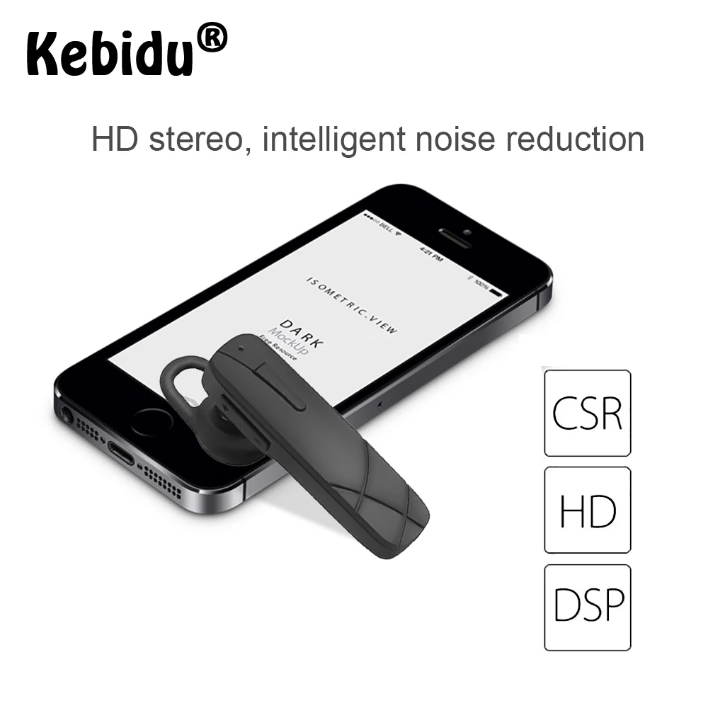 Kebidu Новая Bluetooth гарнитура 4 1 беспроводные наушники портативные вкладыши с