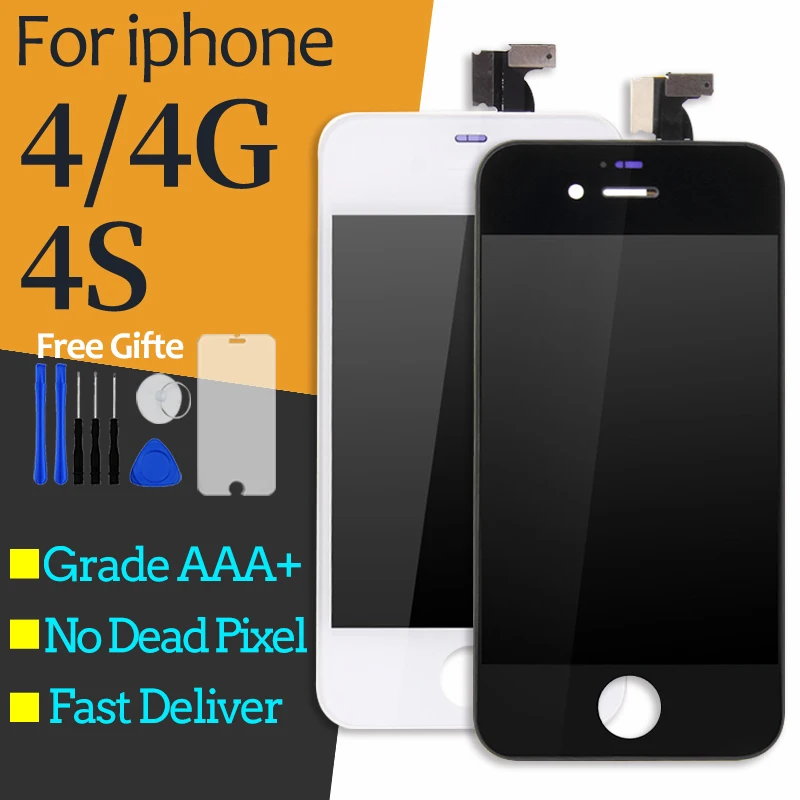 Для iPhone 4S ЖК-дисплей сенсорный экран дигитайзер панель в сборе полная Pantalla