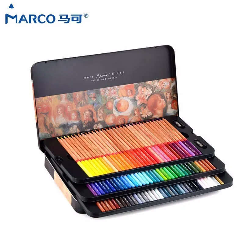 

Marco Renoir 3100 Fine Art 24/36/48/72/100 Color Lapis De Cor Professional Oily Colored Pencils Oil Paint Pastelmier Colored Pen