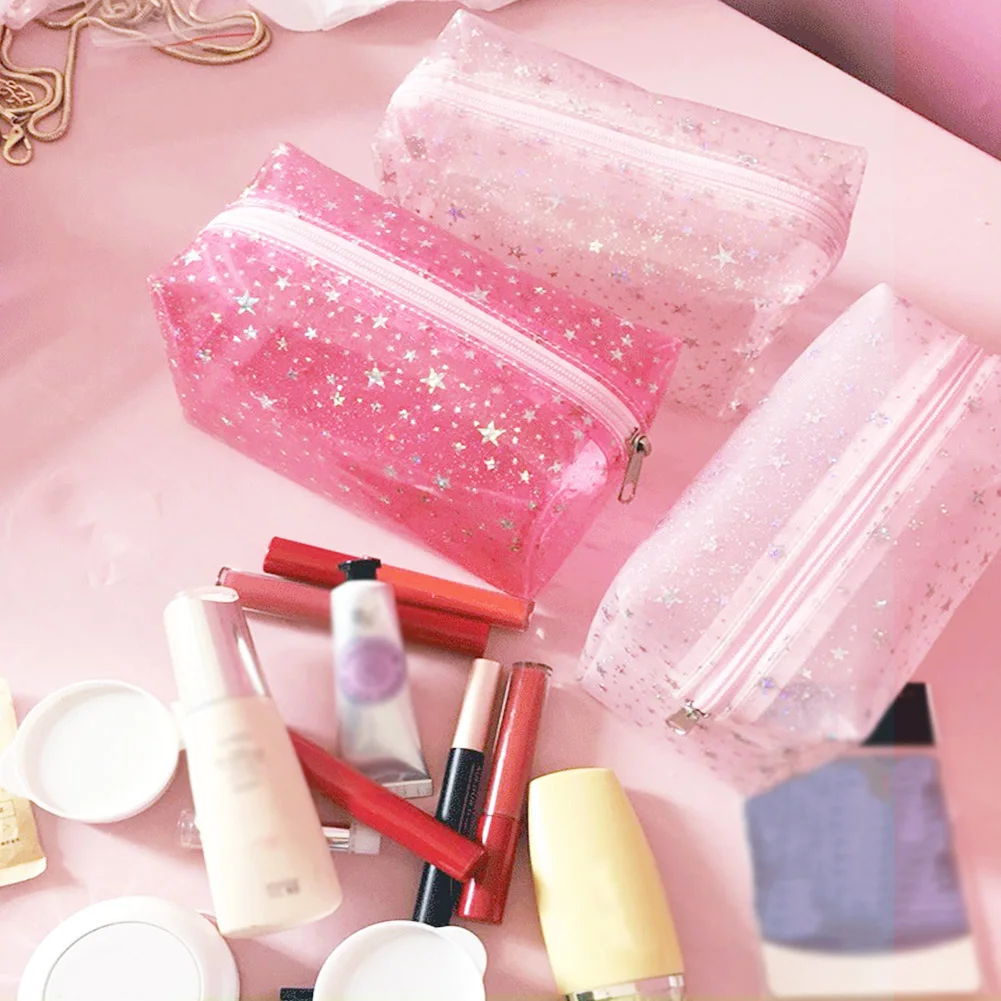 Прозрачная косметичка для путешествий женская прозрачная маленькая из ПВХ