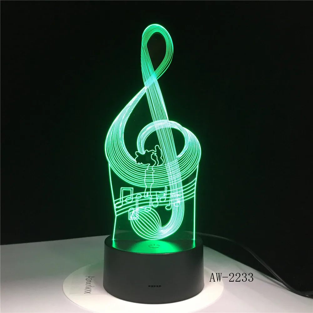 Music Cool Note Bass 3D светодиодный светильник ночник для музыкантов украшение домашнего
