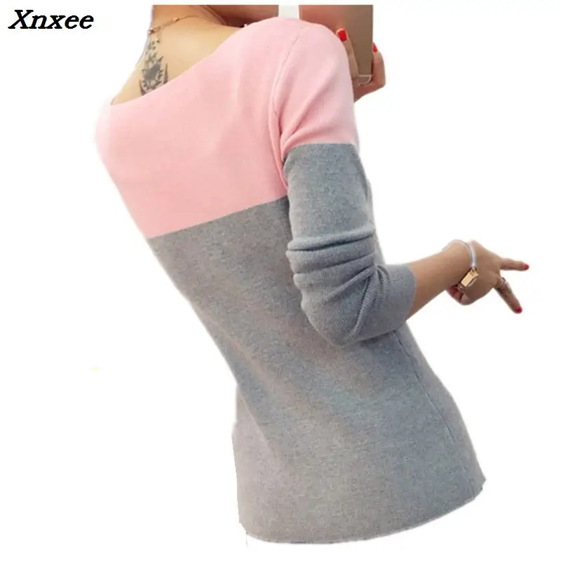 sweater pullovers female 2018 Women long sleeve Sweater High Elastic Knitted Split Sweaters Tricot Jumper Femme Xnxee | Женская одежда