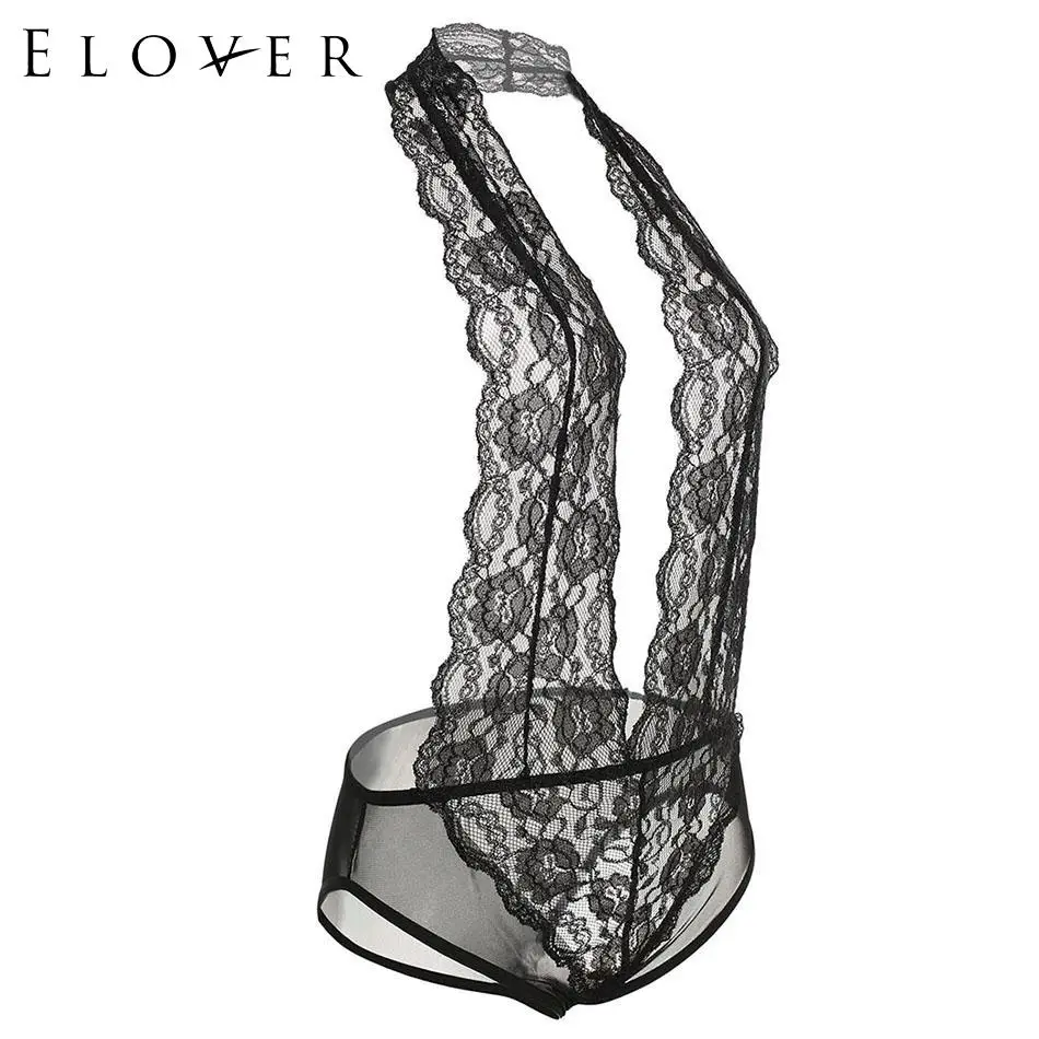 Нижнее белье Elover кружевное сексуальное нижнее с лямкой на шее одежда для сна