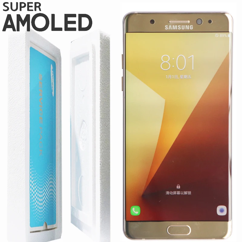 Черный синий золотой 5 7 ''ЖК дисплей с рамкой Замена для SAMSUNG GALAXY Note FE N930 N930F