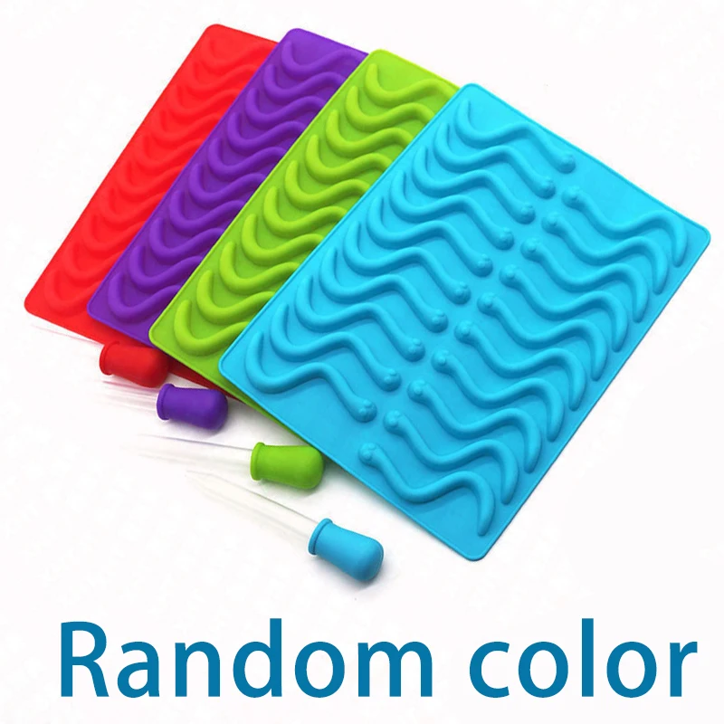 JX-LCLYL Silicone Bar Ice Tray Jelly Mold Worms Snake Chocolate Candy Gummy Maker | Дом и сад