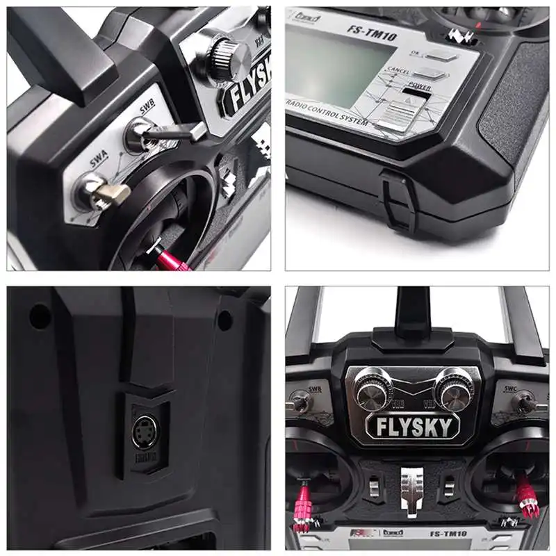 Flysky FS TM10 2 4G 10CH AFHDS RC передатчик Черный с A8S/IA10B/IA6B приемник для FPV гоночных моделей