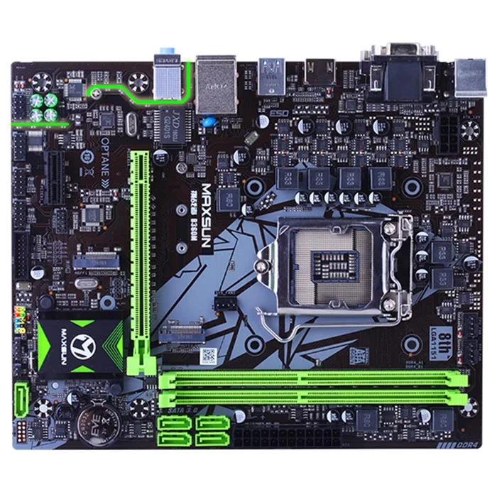 MAXSUN B360M MATX/SATA 3 1/USB3.1/M.2/Двухканальный/DDR4 Intel материнская плата аудио