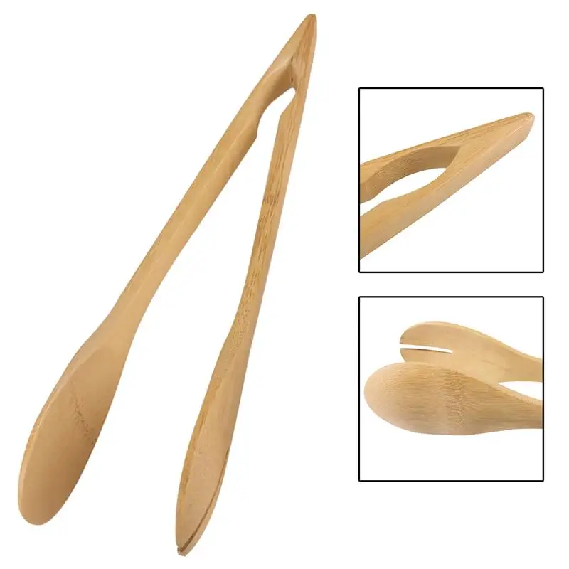 Кухонные щипцы многофункциональные бамбуковый для салата сервировки кухонные