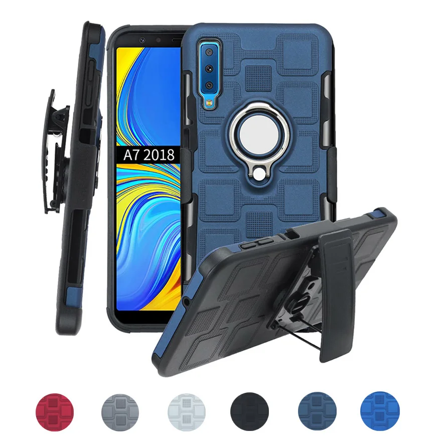 Защитный чехол 3 в 1 для Huawei Mate 20 Lite 10 P20 Pro P9 Mini Y6 Y7 Y9 2018 2019 Зажим ремня подставка