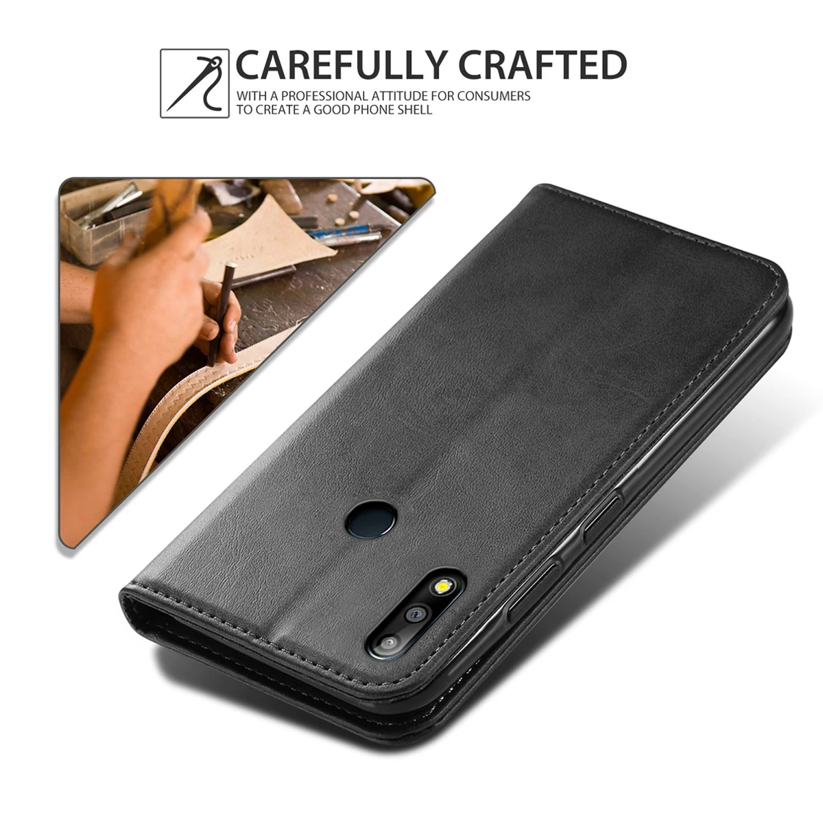 Casewin для Asus Zenfone Max Pro M2 ZB631KL до середины икры зерна из искусственной кожи чехол
