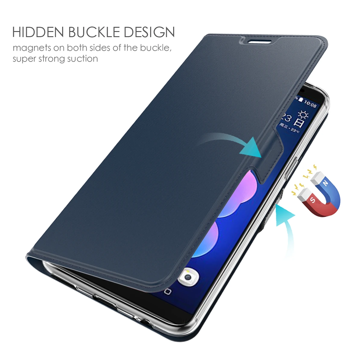 Чехол для HTC U12 Plus из искусственной кожи с откидной крышкой и подставкой чехол