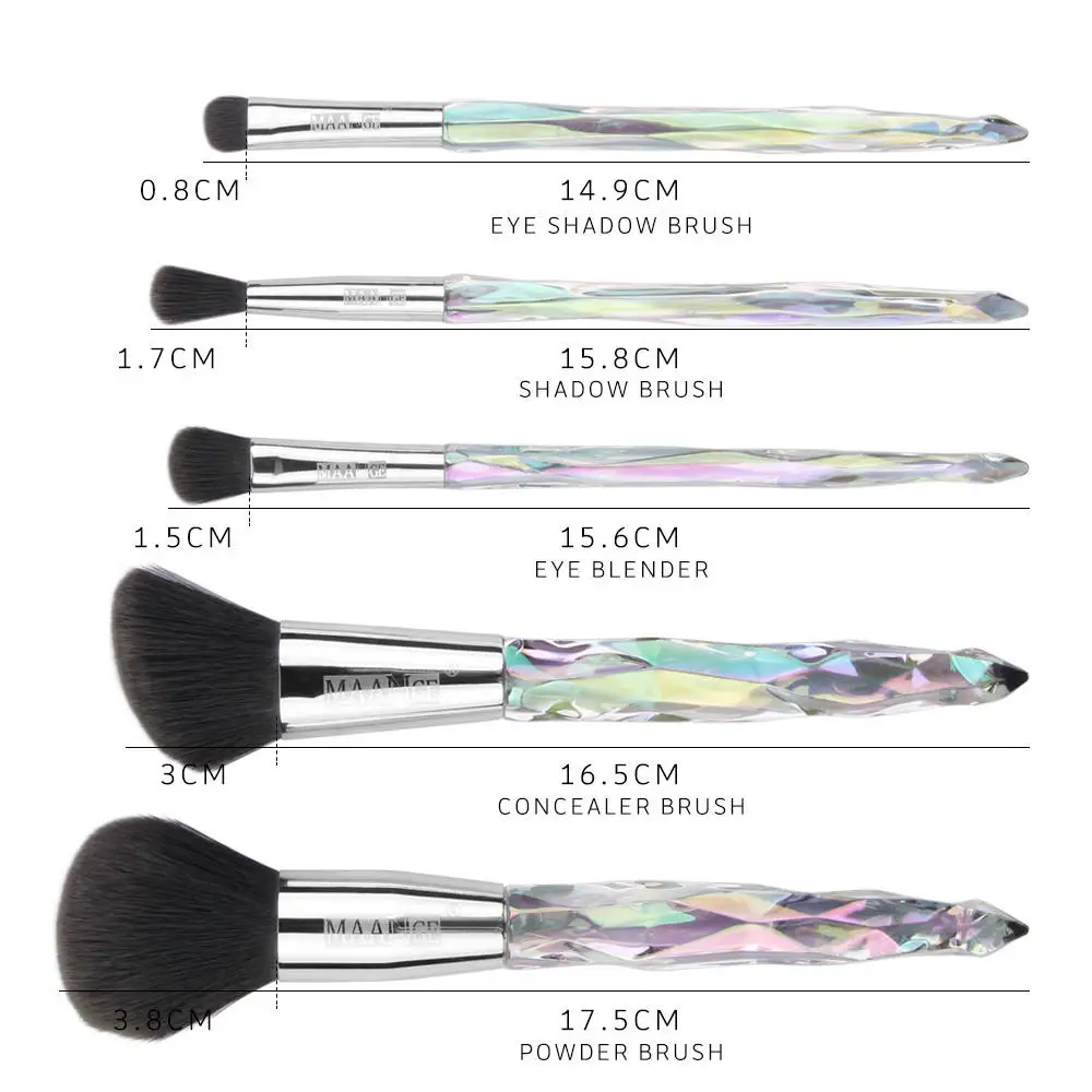 Набор многофункциональных профессиональных кистей для макияжа с прозрачной