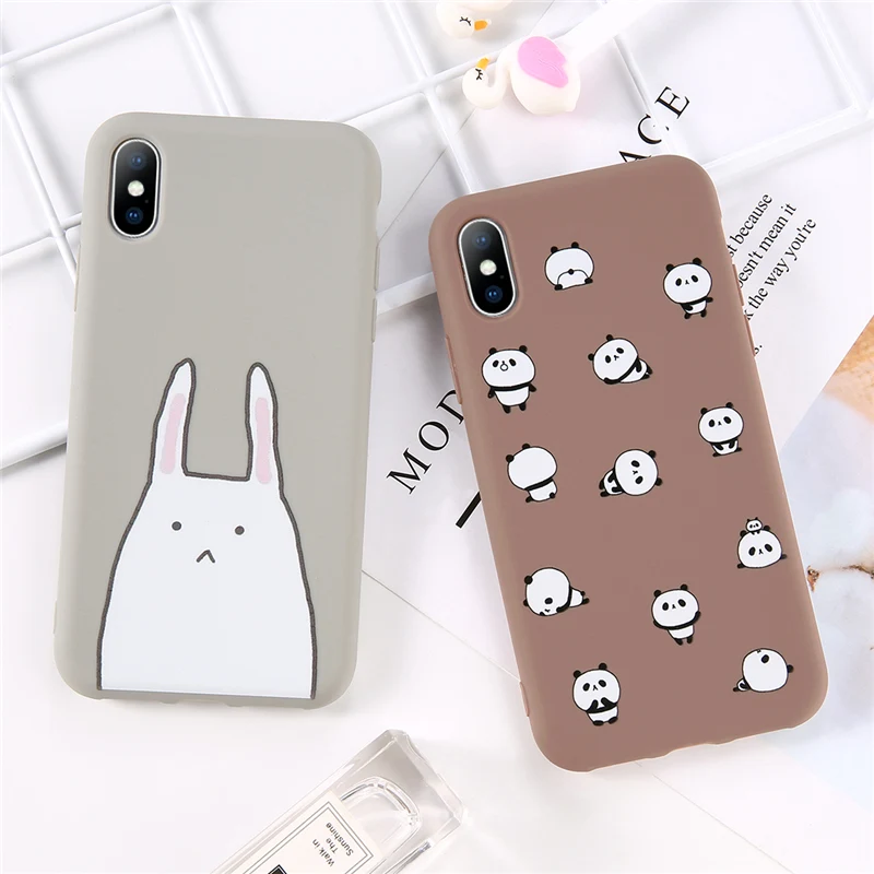 Lovebay Телефон чехол для iPhone 6 6s 7 8 Plus X XR XS Max Модный милый мультфильм Медведь Кролик