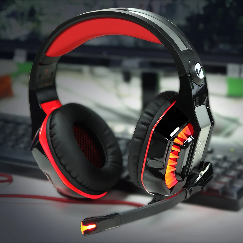 KOTION каждый G2000 игровая стереогарнитура 2 м кабель светодио дный свет Over-Ear Headphones