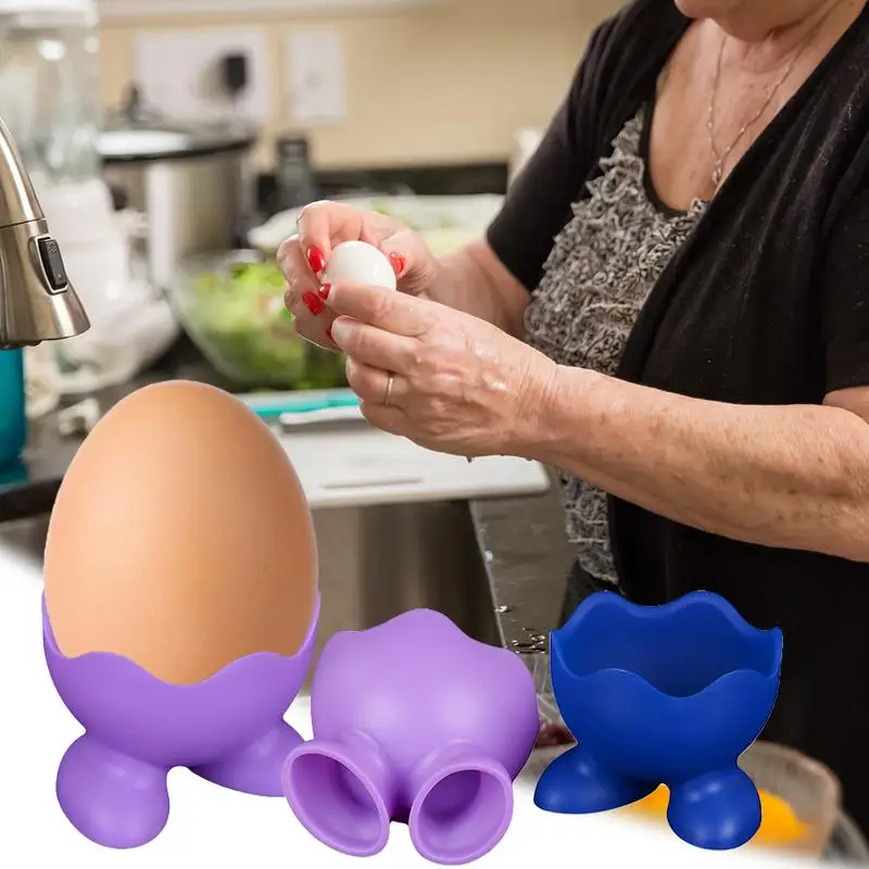 

Creative Silicone Egg Fried Circle Microwave Cooking Kitchen Gadget Egg Cup Boiled Egg Tray Coffee Spoon Stand Egg Holder