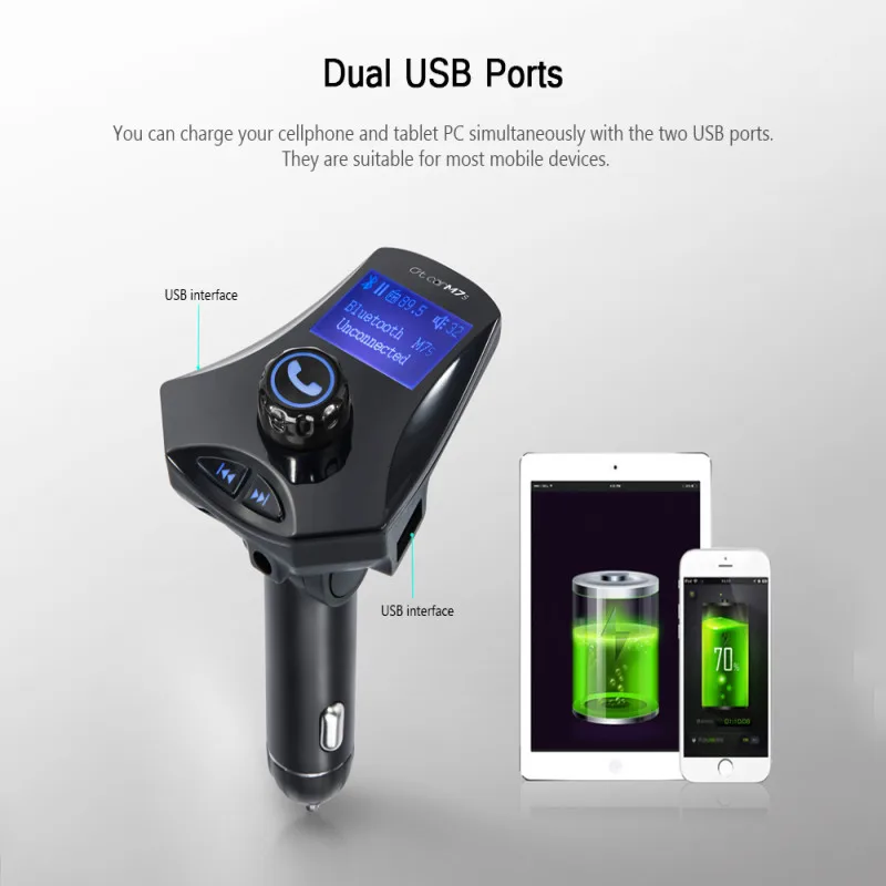 Автомобильный комплект громкой связи Bluetooth автомобильное зарядное устройство MP3