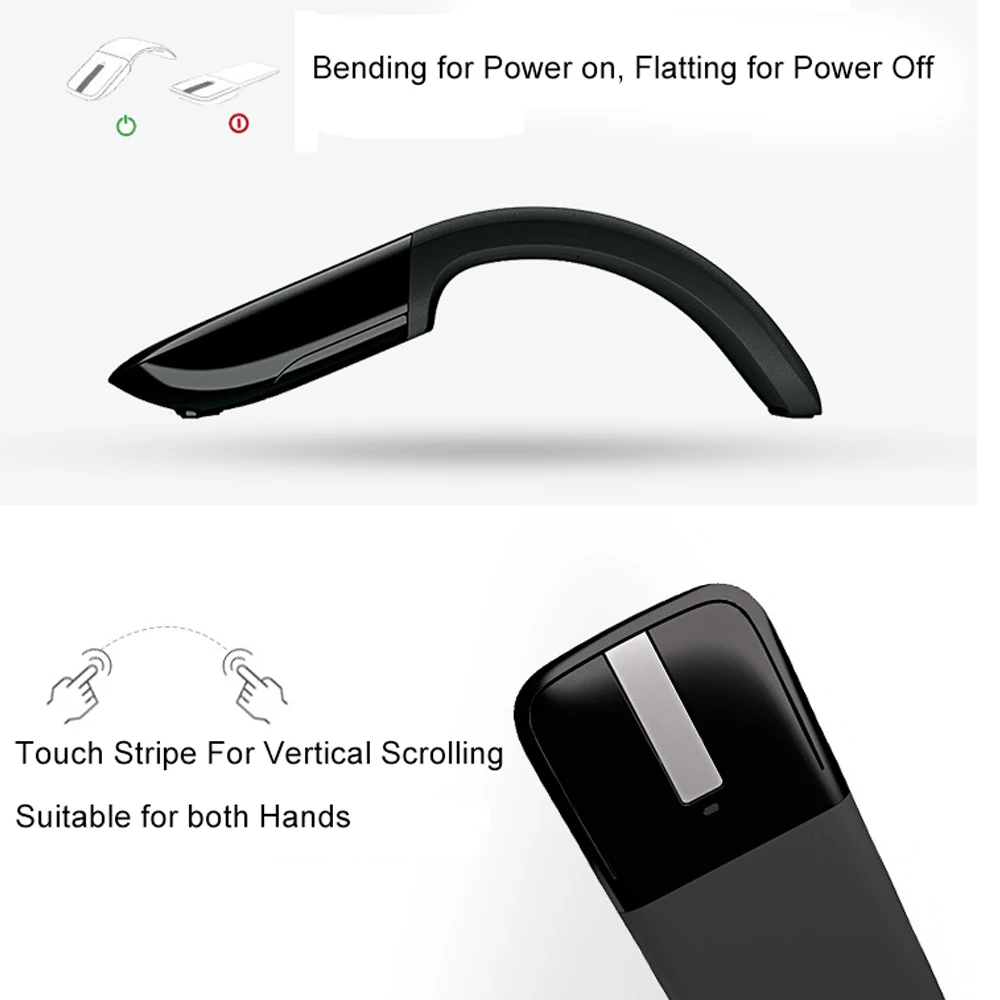 CHYI Bluetooth 4 0 Складная Мышь Microsoft Arc Touch эргономичный адаптер 1200DPI для ноутбука|Мыши| |