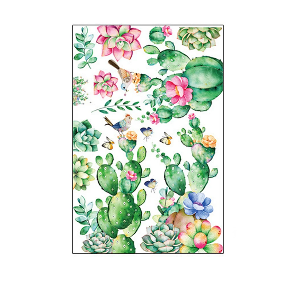 1 шт. кожура и палка нетоксичные кактус Наклейки на стены с изображением птиц обои