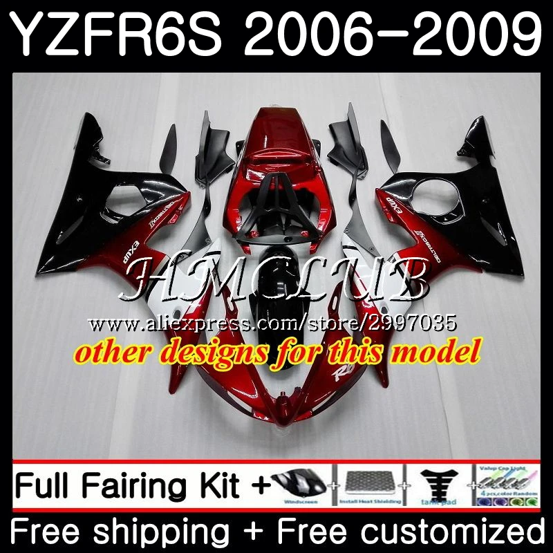 Bodys For YAMAHA YZF 600 YZF600 Gloss blue R6S 2006 2007 2008 2009 23HC.18 YZF-600 YZFR6S YZF-R6S 06 07 08 09 Fairing Kit | Автомобили и