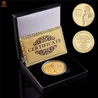 us world boxer star champion muhammad ali haj gold plated metal usa celebrity coin collection wluxury box