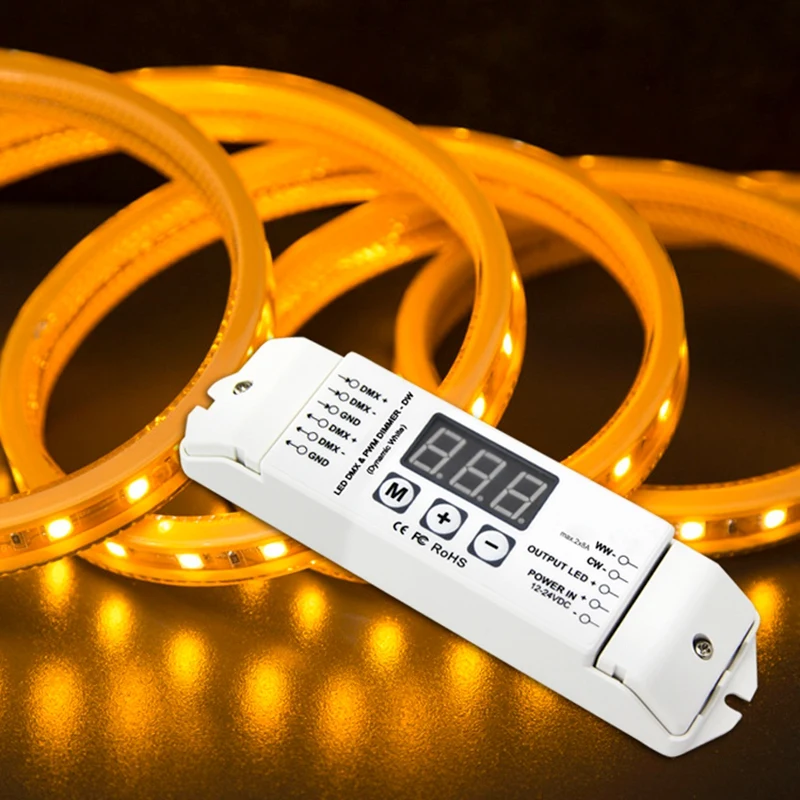 Светодиодный декодер Pwm Dmx512 для Ww/Cw 2 канала светодиодный контроллер Dmx светильник