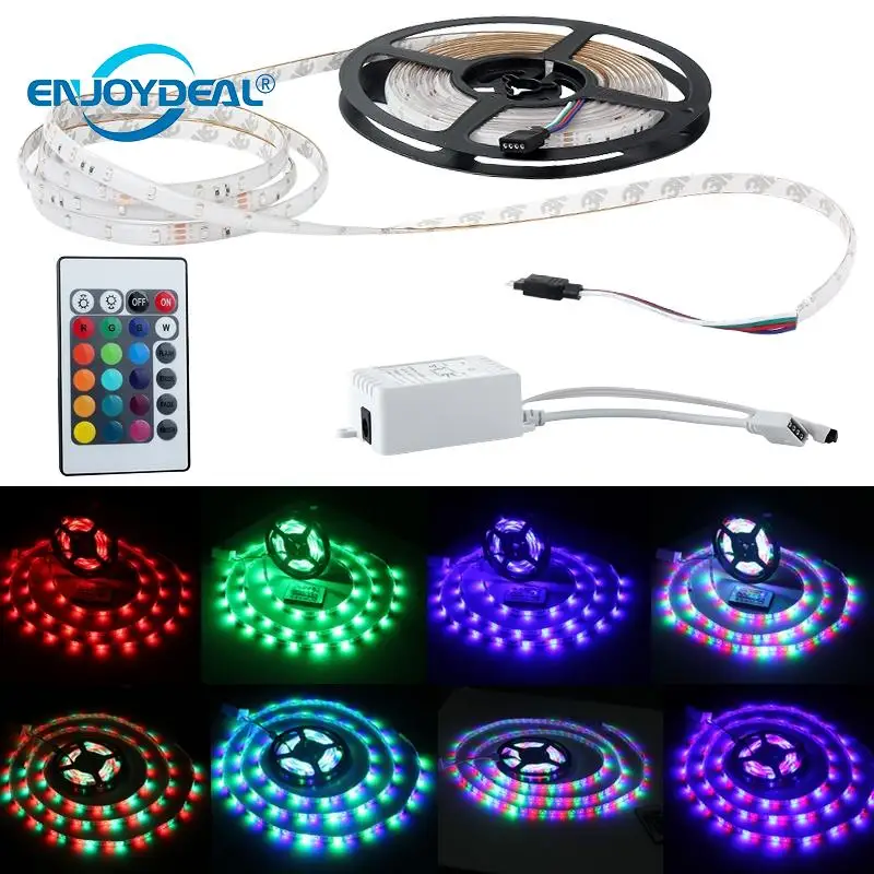 300 Светодиодная лента 5 м 3528 SMD RGB водонепроницаемая гибкая светодиодная лампа для