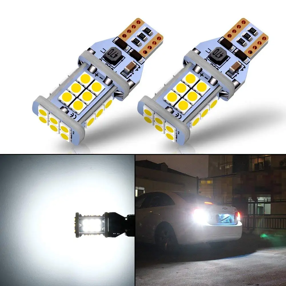 1300 люмен ошибок W16W T15 светодиодный лампы 3030 24SMD для Фары заднего хода резервного