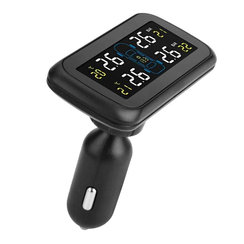 Автомобильная TPMS система контроля давления в шинах LCD прикуриватель USB зарядное